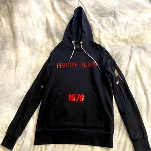 Black And Red Philip Plein Hoodie With zippers included Size: Small   Used